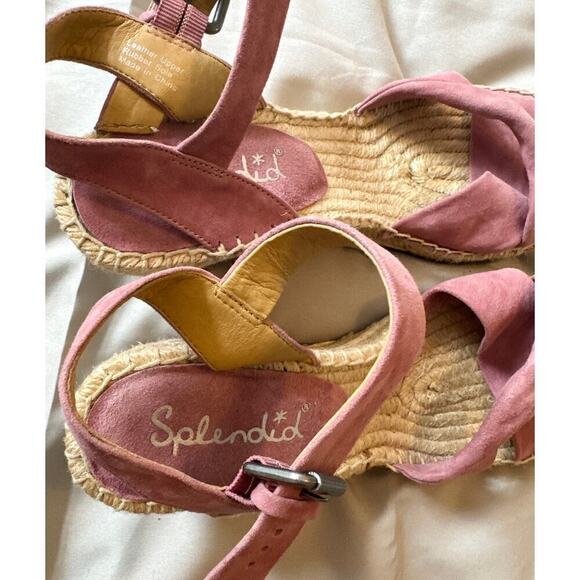 Splendid Fairfax Espadrille Wedge Suede Strappy Sandals Size 9.5 - Picture 5 of 7